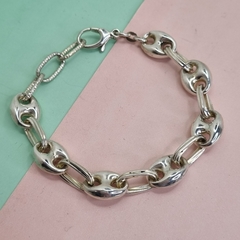 PULSERA PLATA CON ESLABONES ESTILO GUCCI 9353