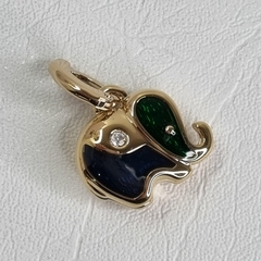 DIJE ELELEFANTE AUTRIACO ENCHAPADO EN ORO CON ESMALTE K6903