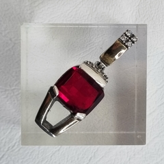 DIJE COLGANTE RUBI DE PLATA 925 Y ORO 18K COD: 7027K - comprar online