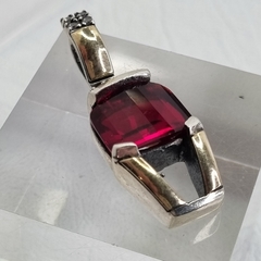 DIJE COLGANTE RUBI DE PLATA 925 Y ORO 18K COD: 7027K