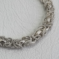 PULSERA TRENZADA CON DOS TEXTURAS DIFERENTES DE PLATA 925 COD: 6959 en internet
