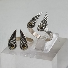 ANILLO FRIDA CON ALAS EN PLATA 925 Y ORO 18K COD: 6972 - comprar online
