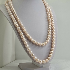 COLLAR PERLAS NATURALES DE RIO 1 MT DE LARGO INFINITO COD 6933