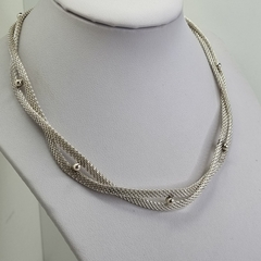 GARGANTILLA DE PLATA TEJIDA ESTILO RETRO ITALIANA COD: 8047K - comprar online