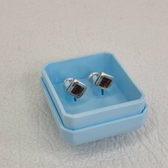 AROS ABRIDORES DE PLATA 925 CUADRADOS CON CUBICS