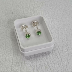 AROS ABRIDORES DE PLATA 925 CON CUBICS VERDE