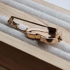 BROCHE PRENDEDOR VIOLIN EN ORO 18K ANTIGUO COD K7238 - comprar online