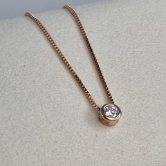 CADENA Y DIJE PLATA ROSE CON SUSANITO CUBICS COD K7243