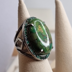 HERMOSO ANILLO JADE EN PLATA TAILANDIA 9036 - comprar online