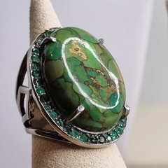 HERMOSO ANILLO JADE EN PLATA TAILANDIA 9036