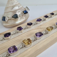 PULSERA PLATA ARTESANAL TAILANDESA CON LABRADORITAS K7456 en internet