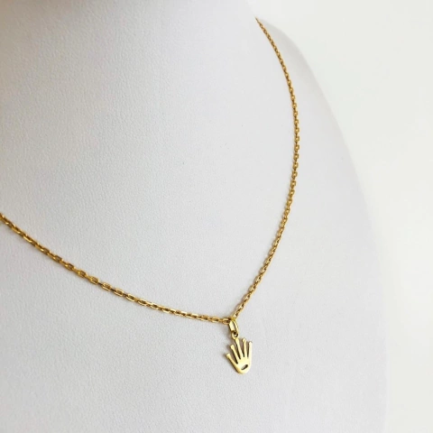 CADENA FORCET Y CORONA ESTILO RLX ORO 18K