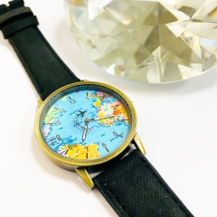 RELOJ MAPAMUNDI AVION, COLOR NEGRO cod: ML832 - comprar online