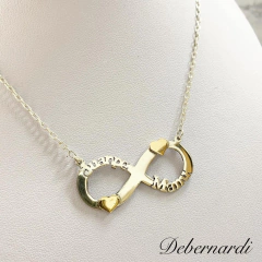 CADENA Y DIJE INFINITO CON NOMBRES Y DETALLE EN ORO 18 SK855