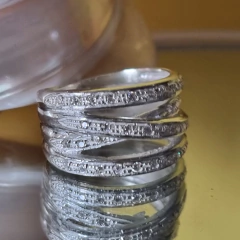 ANILLO DE PLATA MEDIO SIN FIN CUADRUPLE CON CUBICS COD: 6403 - comprar online