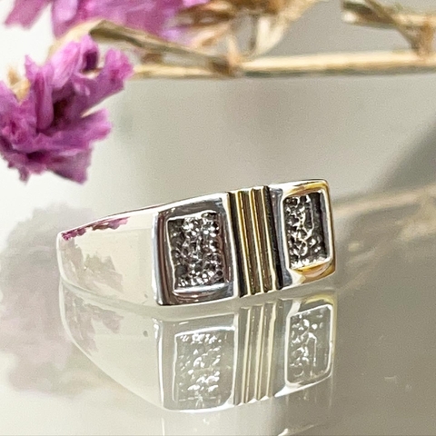 ANILLO PROMOCION PLATA Y ORO COMBINADO SK579