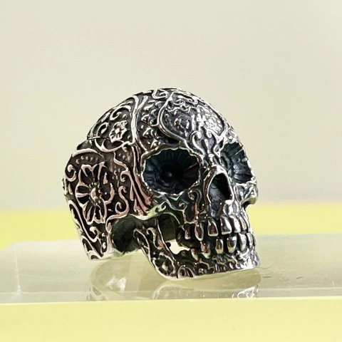ANILLO PLATA 925 MEXICANO CALAVERA K5073