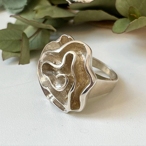 ANILLO FLOR PLATA MACIZA COD SK109