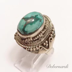 ANILLO TURQUESA DE INDIA EN PLATA TIPO CABUJON 9034