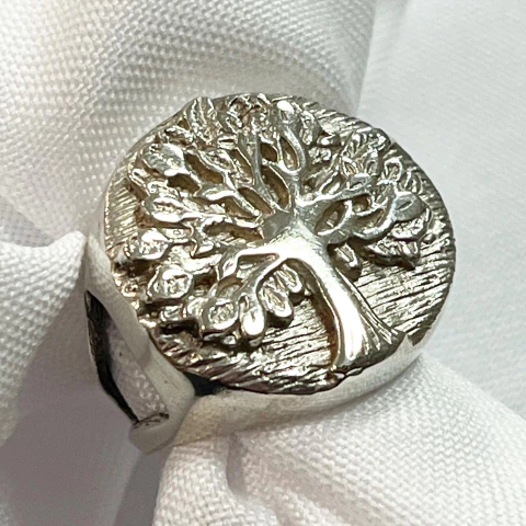 ANILLO PLATA ARBOL DE LA VIDA GRANDE TIPO SELLO SK757