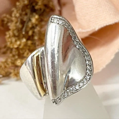 ANILLO DE COLECCION COLOMBIA PLATA Y ORO FORMAS K1511