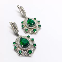 AROS PLATA Y ESMERALDINA BRASILERA J813 - comprar online