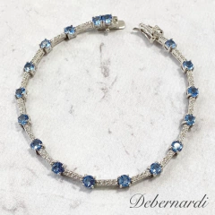 PULSERA MODELO TENIS CON AGUAMARINAS NATURALES. ITALIANA 10251 - comprar online