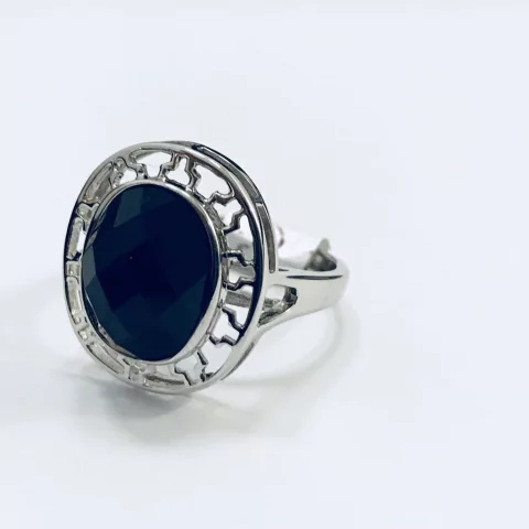 ANILLO CALADO OVAL ONIX NEGRO J1203