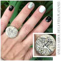 ANILLO PLATA ARBOL DE LA VIDA GRANDE TIPO SELLO SK757 - comprar online