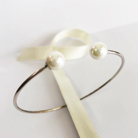 PULSERA PLATA Y PERLAS Swarovski 8 MM 7998