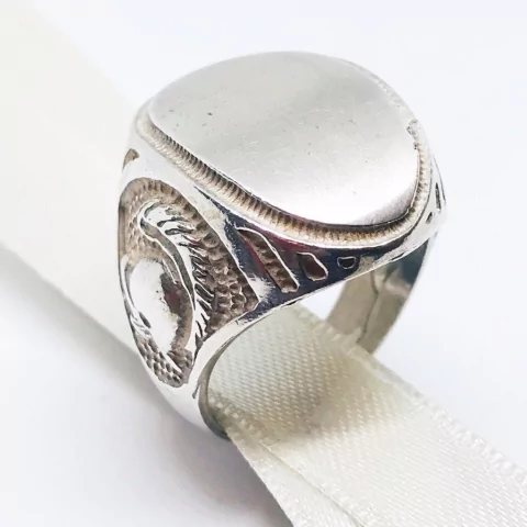 SELLO OVAL PLATA 925 HOMBRE PARA GRABAR O LETRAS INICIALES J672