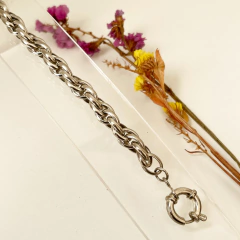 PULSERA ANCHA PLATA TOURBILLON CON MARINERO COD 10263 en internet