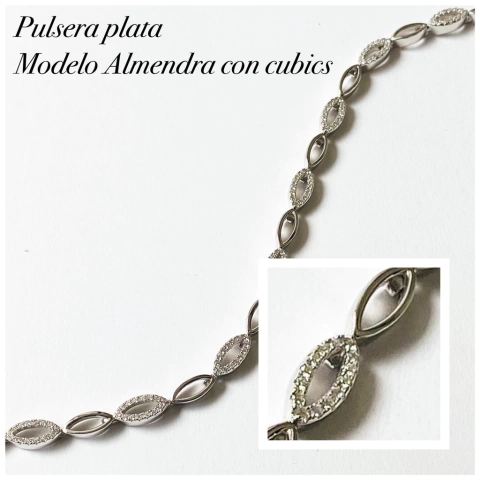 PULSERA ESTILO ALMENDRA CON CUBICS ITALIANA 9974
