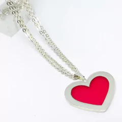 COLLAR ACERO BLANCO CON DIJE CORAZON 6911 - comprar online