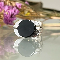 ANILLO PLATA Y ONIX EXCLUSIVO COLECCION DEBERNARDI K1049 - comprar online