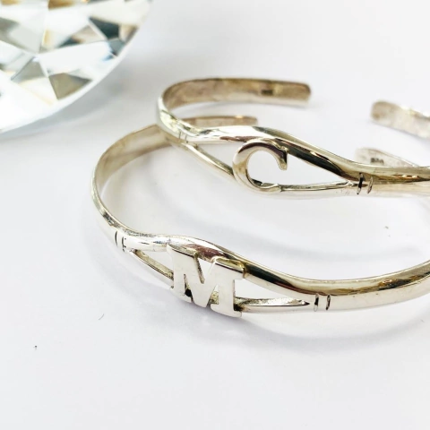 PULSERA ESCLAVA PLATA CON INICIALES N200