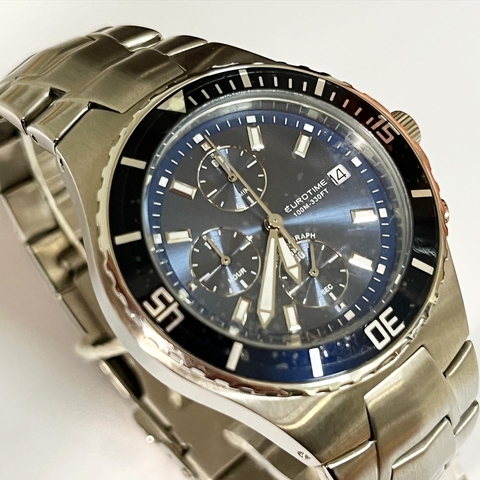 RELOJ EUROTIME CABALLERO CRONOGRAFO SUMERGIBLE AZUL 11/1024.44