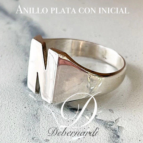 ANILLO SELLO RECTANGULAR 1 letra cod ANI01
