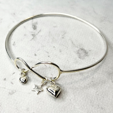 PULSERA RIGIDA INFINITO CON DIJES PLATA ITALIANA K2271