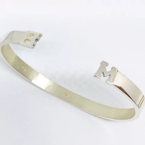 ESCLAVA INICIALES HECHA A MANO LETRAS PLATA 8087