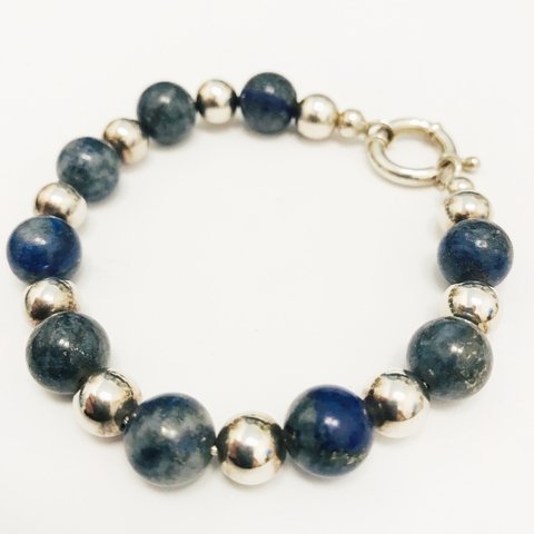 PULSERA PLATA Y LAPISLÁZULI CON CIERRE MARINERO J2113