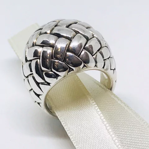 ANILLO CABUJON RED TIPO CANASTA PLATA ITALIANO SK759