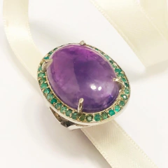 ANILLO AMATISTA Y JADE DE INDIA 9035
