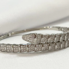 PULSERA PAVEE ITALIANA RIGIDA SERPIENTE SK793 - DEBERNARDI - Joyeria Debernardi