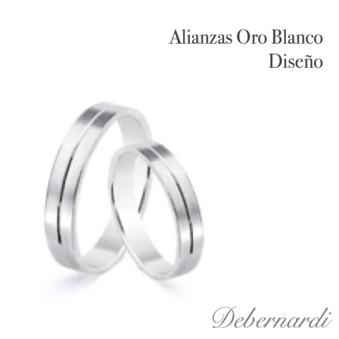 ALIANZAS ORO BLANCO EXCLUSIVO DEBERNARDI MODELO 1100