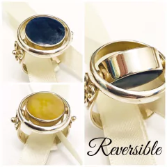 ANILLO REVERSIBLE CON NACAR Y LAPISLAZULI 3917 - comprar online