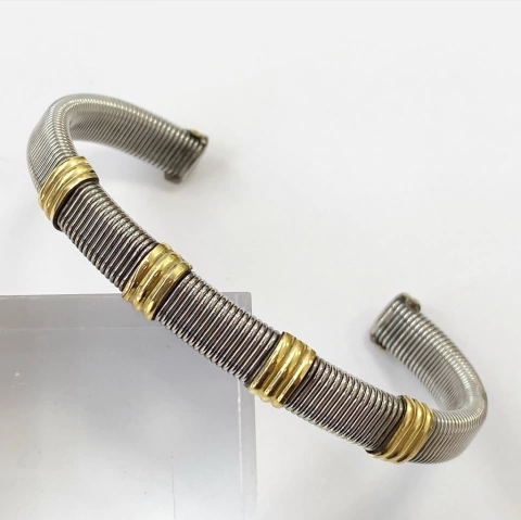 PULSERA MIL HILOS DE PLATA Y ORO J540 en internet