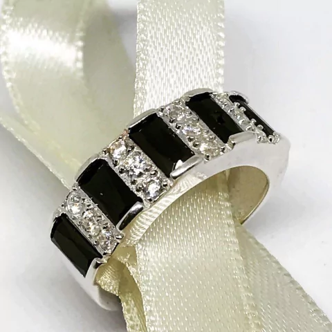 ANILLO SINFIN CON ZAFIROS RECTANGULARES 7008