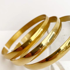 PULSERA ESCLAVA ACERO GOLD enchapado oro 167