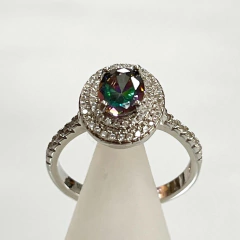 ANILLO TOPACIO MISTICO OVAL CORONADO PLATA 9338 en internet